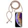 Mobigear Lanyard iPhone XS Flexibel TPU Hoesje met koord - Transparant / Bruin