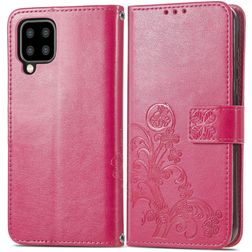 Mobigear Clover Samsung Galaxy A22 5G Hoesje Bookcase Portemonnee - Magenta
