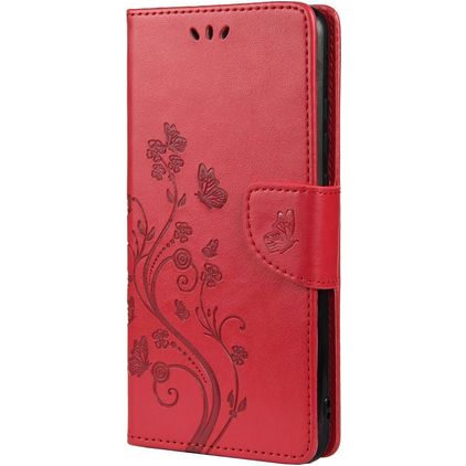 Mobigear Flowers Samsung Galaxy A53 Hoesje Bookcase Portemonnee - Rood
