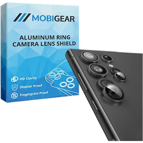 Mobigear Single Samsung Galaxy S24 Ultra Glazen Camera Lens Protector - Case Friendly - Zwart