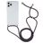 Mobigear Lanyard iPhone 12 Pro Max Flexibel TPU Hoesje met koord - Transparant / Grijs