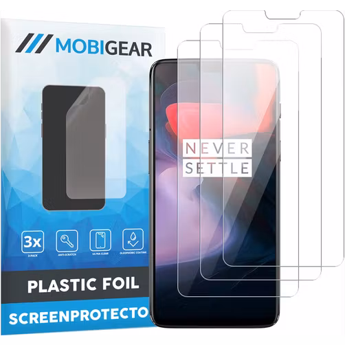 Mobigear OnePlus 6 Screenprotector Folie - Case Friendly (3-Pack)