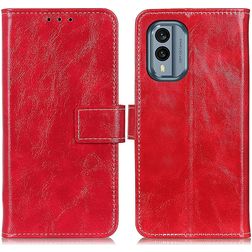 Mobigear Basic Nokia X30 Hoesje Bookcase Portemonnee - Rood