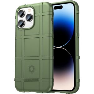 Mobigear Rugged Shield iPhone 14 Pro Max Hoesje Flexibel TPU Backcover Shockproof - Groen