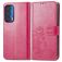 Mobigear Clover Motorola Edge (2021) Hoesje Bookcase Portemonnee - Magenta