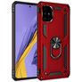 Mobigear Armor Ring Samsung Galaxy A51 Hoesje Hardcase Backcover Shockproof met Ringhouder - Rood