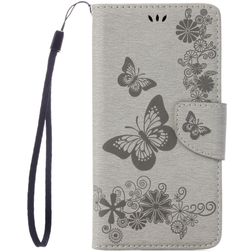 Mobigear Butterfly iPhone SE (2022) Hoesje Bookcase Portemonnee - Grijs
