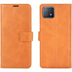 Mobigear Wallet OPPO A73 5G Hoesje Bookcase Portemonnee - Cognac
