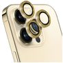 Mobiparts Camera Lens iPhone 14 Pro Aluminum Camera Lens Protector - Case Friendly - Glitter Gold