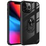 Mobigear Crystal Ring iPhone 14 Pro Max Hoesje Hardcase Backcover met Ringhouder - Transparant / Zwart