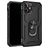 Mobigear Armor Ring iPhone 12 Hoesje Hardcase Backcover Shockproof met Ringhouder - Zwart