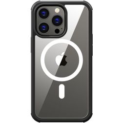 Valenta Full Cover iPhone 14 Plus MagSafe Hoesje Gehard glas Backcover Shockproof - Transparant / Zwart