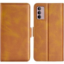 Mobigear Slim Magnet Motorola Moto G42 Hoesje Bookcase Portemonnee - Cognac