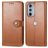 Mobigear Snap Button Motorola Edge 30 Pro Hoesje Bookcase Portemonnee - Bruin