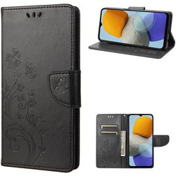 Mobigear Flowers Samsung Galaxy M23 Hoesje Bookcase Portemonnee - Zwart