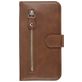 Mobigear Zipper Samsung Galaxy S20 Hoesje Bookcase Portemonnee - Bruin