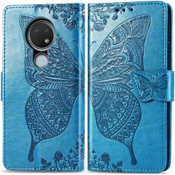 Mobigear Butterfly Nokia 7.2 Hoesje Bookcase Portemonnee - Blauw