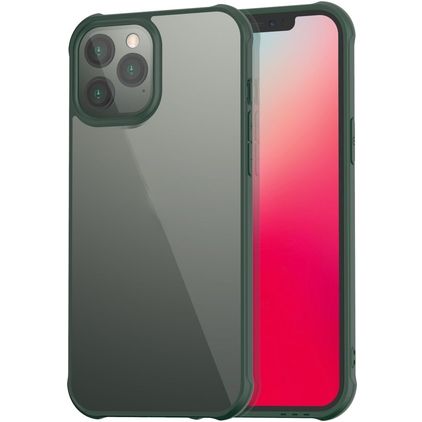 Mobigear Crystal iPhone 12 Pro Max Hoesje Hardcase Backcover - Transparant / Groen