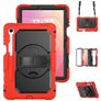 Mobigear SureGrip XGuard Samsung Galaxy Tab S11 Hoes Hard Kunststof,Siliconen Backcover + Stylus Houder + Schouderband + Standaard - Rood