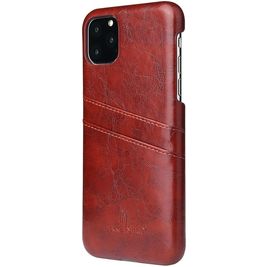Fierre Shann Premium Card iPhone 11 Hoesje Backcover met Pasjeshouder - Bruin