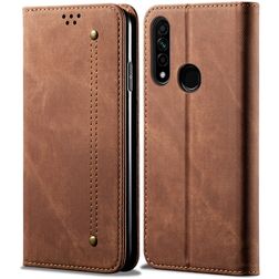 Mobigear Denim Slim OPPO A31 Hoesje Bookcase Portemonnee - Bruin