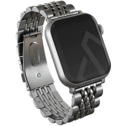 Burga Chic Royal Stalen Apple Watch Bandje Vouwsluiting - 42/41/40/38 mm - Zilver