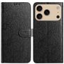 Mobigear Flowers iPhone 17 Pro Hoesje Bookcase Portemonnee - Zwart