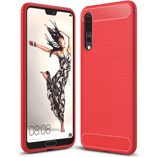 Mobigear Brushed Slim Huawei P20 Pro Hoesje Flexibel TPU Backcover - Rood