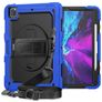 Mobigear SureGrip Xtreme iPad Pro 12.9 Inch (2020) Hoes Hard kunststof / Siliconen Backcover + Stylus Houder + Schouderband + Standaard - Zwart / Blauw