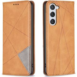 Mobigear Rhombus Slim Samsung Galaxy S25 Hoesje Bookcase - Cognac