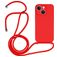 Mobigear Lanyard iPhone 14 Plus Siliconen Hoesje met koord - Rood