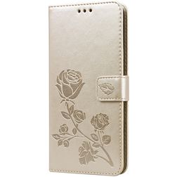 Mobigear Roses Samsung Galaxy A20s Hoesje Bookcase Portemonnee - Goud