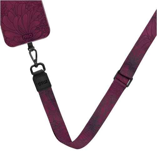 MIO Lanyard Universeel Telefoonkoord Verstelbaar - Berry Blooms