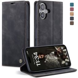 CaseMe 013 iPhone 17 Hoesje Bookcase Portemonnee - Zwart