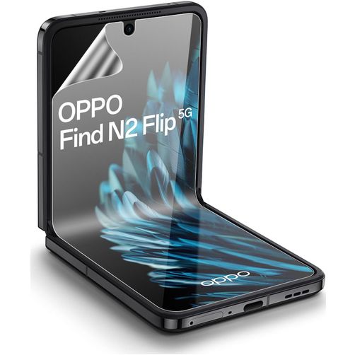 Mobigear OPPO Find N2 Flip Glazen Screenprotector - Case Friendly - Zwart