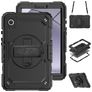 Mobigear SureGrip Xtreme Samsung Galaxy Tab A9 (2023) Hoes Hard Kunststof,Siliconen Backcover + Schouderband + Standaard - Zwart