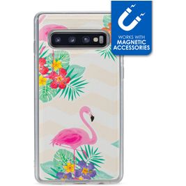 My Style Magneta Samsung Galaxy S10 Hoesje Flexibel TPU Backcover - Flamingo