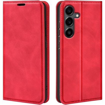 Mobigear Retro Slim Samsung Galaxy S25 FE Hoesje Bookcase Portemonnee - Rood