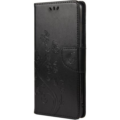 Mobigear Flowers Samsung Galaxy A53 Hoesje Bookcase Portemonnee - Zwart