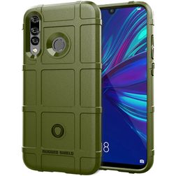 Mobigear Rugged Shield Huawei P Smart Plus (2019) Hoesje Flexibel TPU Backcover Shockproof - Legergroen