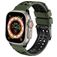 Mobigear Aero Armor Siliconen Apple Watch Bandje Gespsluiting - 49/46/45/44 mm - Zwart / Groen
