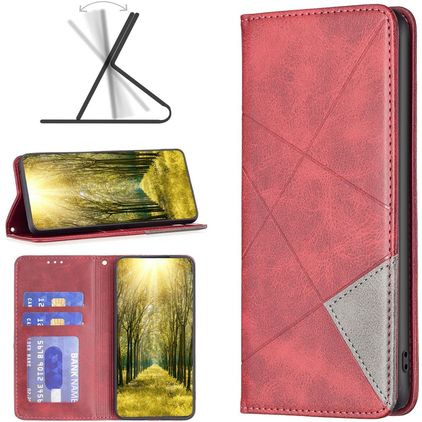 Mobigear Rhombus Slim Realme GT Neo 3 Hoesje Bookcase - Rood