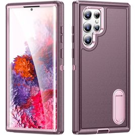 Mobigear Rugged Stand Samsung Galaxy S23 Ultra Hoesje Hardcase Backcover Shockproof met Standaard - Paars