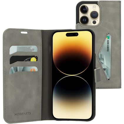 Mobiparts Classic Wallet iPhone 14 Pro Max Hoesje Bookcase Portemonnee - Granite Grey