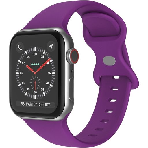 Mobigear Sport Dual Siliconen Apple Watch Bandje Druksluiting - 42/41/40/38 mm - Lila