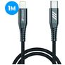 Mobigear Nylon USB-C naar Apple Lightning Kabel 1 Meter - Zwart