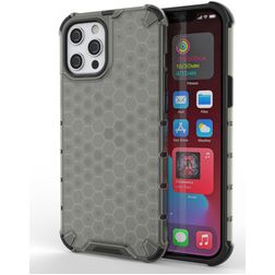 Mobigear Honeycomb iPhone 13 Pro Max Hoesje Hardcase Backcover Shockproof - Zwart