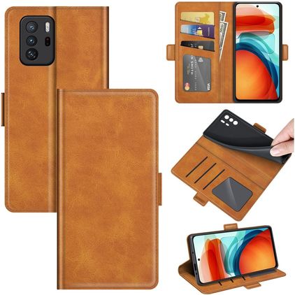 Mobigear Slim Magnet POCO X3 GT Hoesje Bookcase Portemonnee - Cognac