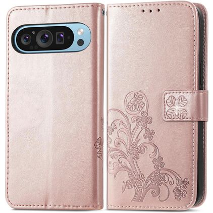 Mobigear Clover Google Pixel 10 Hoesje Bookcase Portemonnee - Roségoud