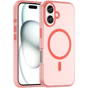 Mobigear Shockproof iPhone 16 MagSafe Hoesje Flexibel TPU Backcover - Rood